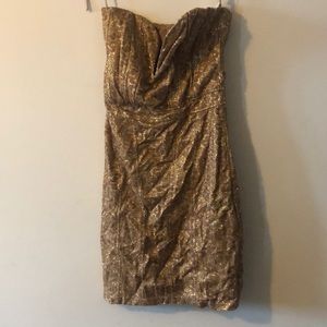 Gold Strapless Dress